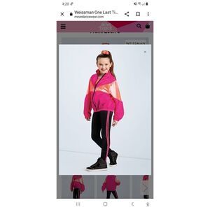Girls Large 14 Weissman One Last Time Windbreaker Jacket Pink Orange